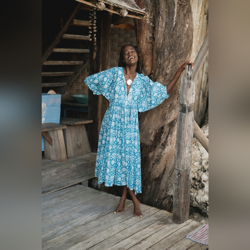 Daughters of India Kyra Midi Ocean Blue